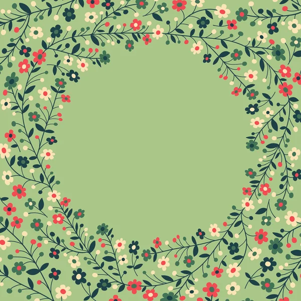 Beau cadre de branches fleuries — Image vectorielle
