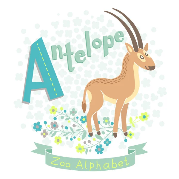 Letter A - Antelope — Stock Vector