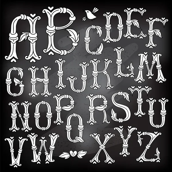 Lettres de l'alphabet dessinées à la main fantaisiste — Image vectorielle