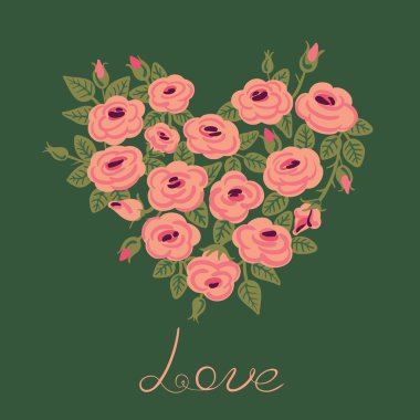 bir kalp şeklinde şeker vintage gül