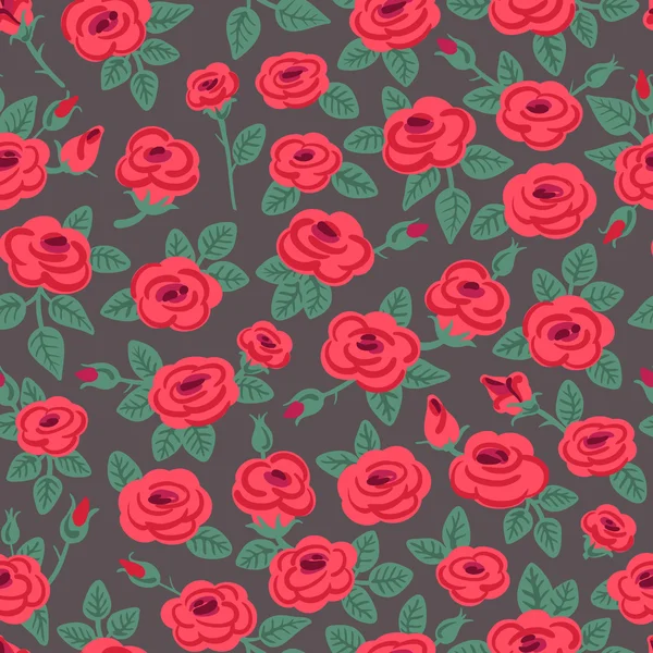 Naadloos patroon van rozen. — Stockvector