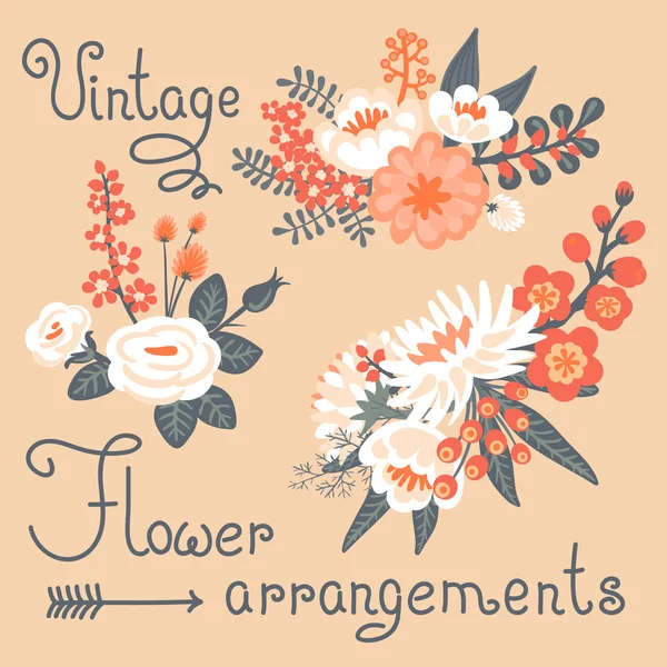 Vintage flowers. Cute flower for design — Stock Vector