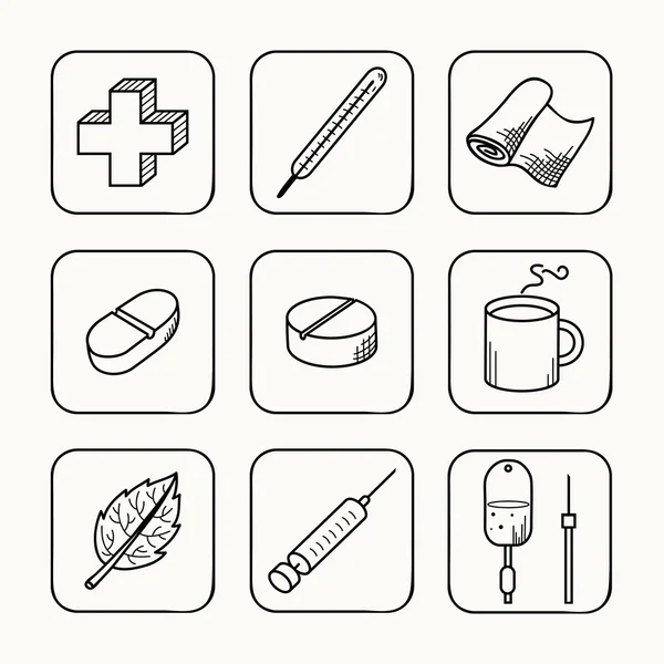 Simple medical icons set — Stock Vector