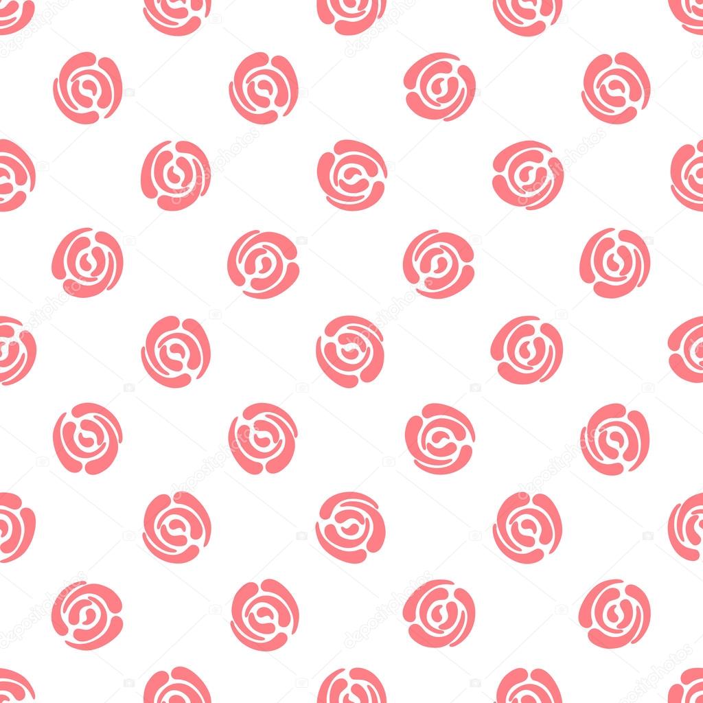 Seamless pattern with polka dots (abstract roses)