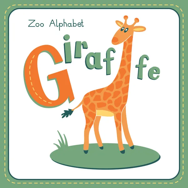 Lettera G - Giraffa — Vettoriale Stock