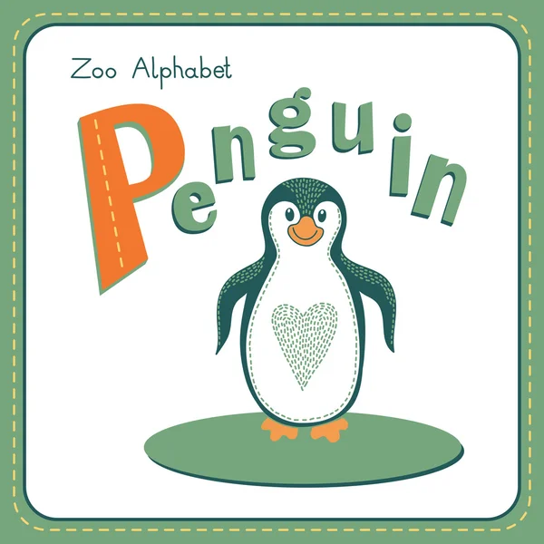 Lettera p - pinguino — Διανυσματικό Αρχείο