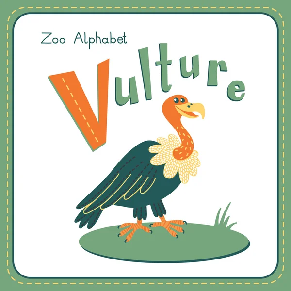 Letter V - Vulture — Stockvector