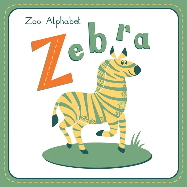 Letter Z - Zebra — Stock Vector
