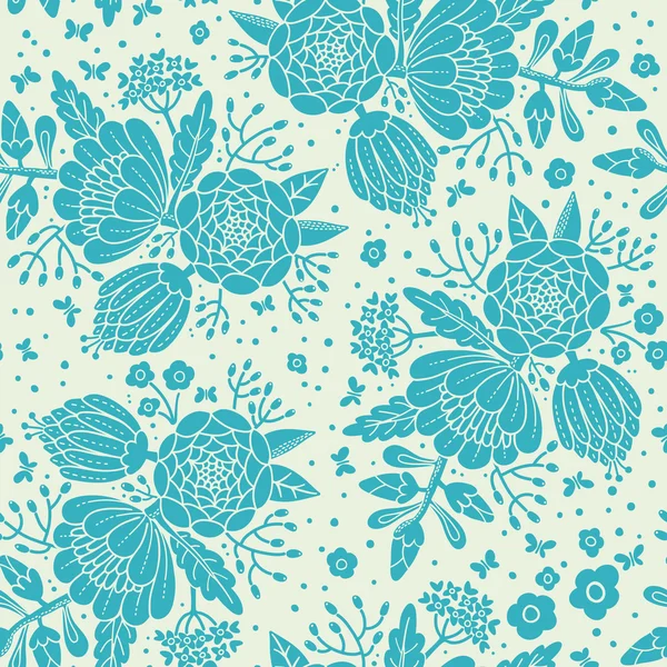 Naadloze vintage patroon met decoratieve bloemen. — Stockvector