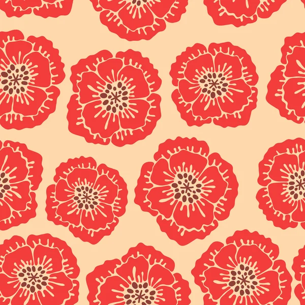 Motif floral sans couture avec des coquelicots fleuris . — Image vectorielle