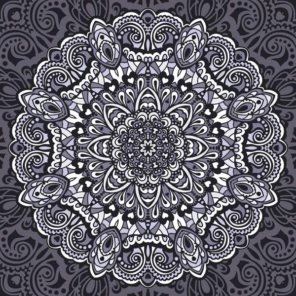 Mandala aux fleurs. Élément abstrait pour le design — Image vectorielle