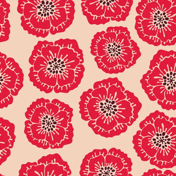 Motif floral sans couture avec des coquelicots fleuris . — Image vectorielle