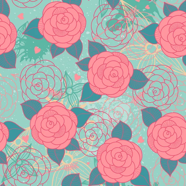 Seamless pattern with roses. — Stock Vector