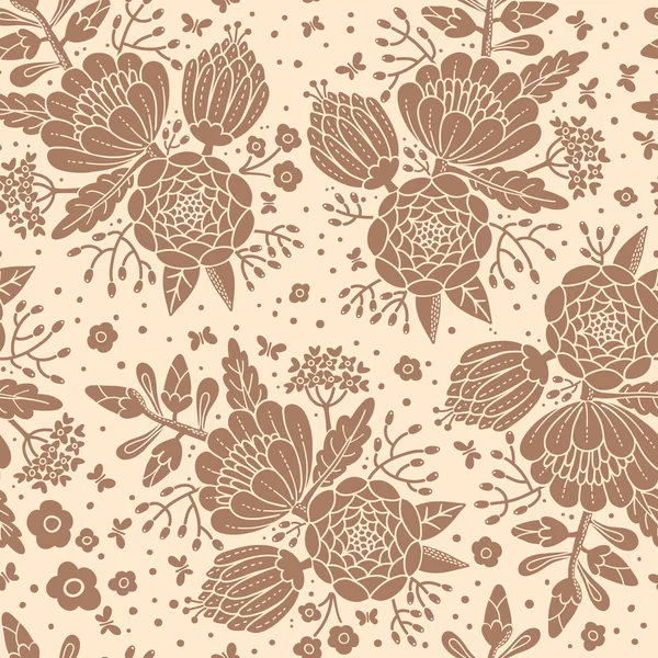 Nahtloses Vintage-Muster mit dekorativen Blumen. — Stockvektor