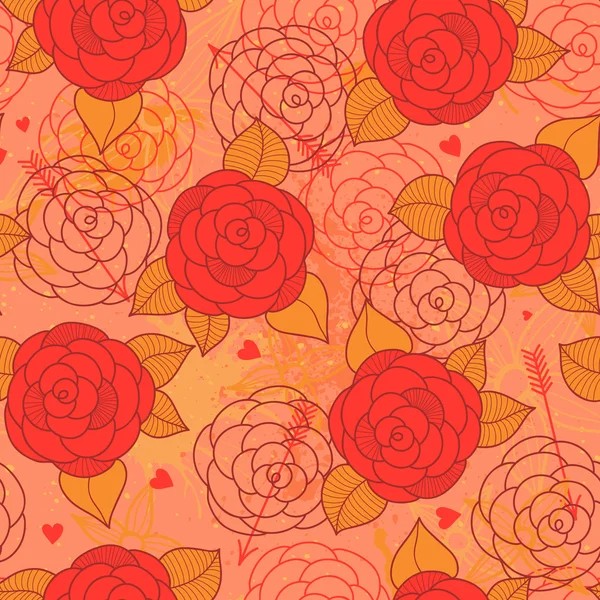 Seamless pattern with roses. — Stock Vector