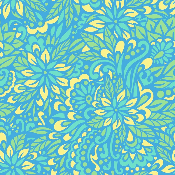 Flores azules. Patrón decorativo sin costuras . — Vector de stock