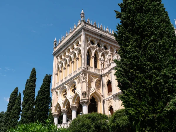 Villa Borghese Ilha Isola Del Garda Palácio Estilo Neo Gótico — Fotografia de Stock