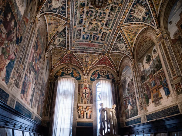 Siena Italien August 2021 Innenraum Der Piccolomini Bibliothek Dom Von — Stockfoto