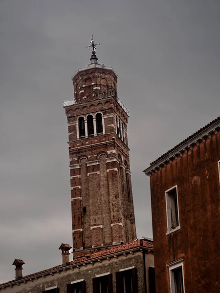Campanile Santo Stefano Leaning Bell Tower Venice Italy — Stock fotografie