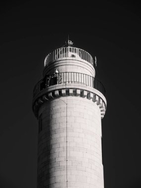 Murano Deniz Feneri Faro dell 'Isola di Murano Venedik Gölünde, Beyaz Taş' ta, Çifte Balkon ve Fener 'le