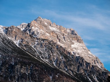 Punta Sorapiss Dağı Zirvesi Cortina d 'Ampezzo yakınlarındaki Dolomitlerde, İtalya kışın
