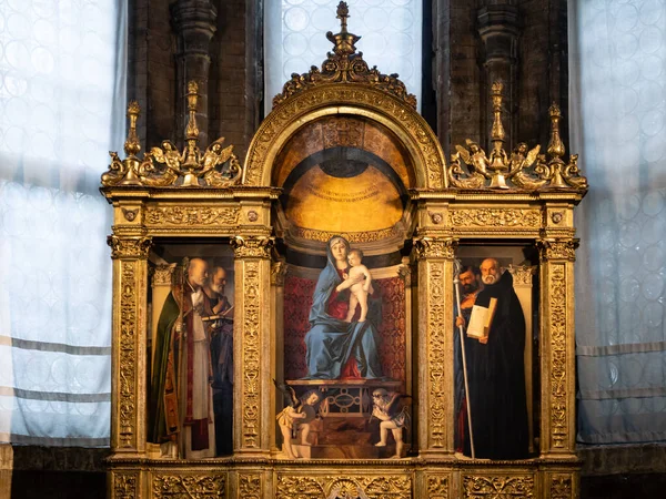 Venedik Talya Ocak 2022 Madonna Child Saints Triptych Painted Giovanni — Stok fotoğraf