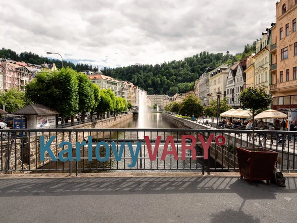Karlovy Vary Csehország 2022 Május Fontana Vridla Sprudel Vagy Vridlo — Stock Fotó