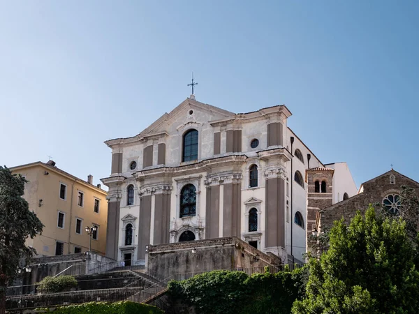 Santa Maria Maggiore Baroque Church Exterior Trieste Italy — стоковое фото