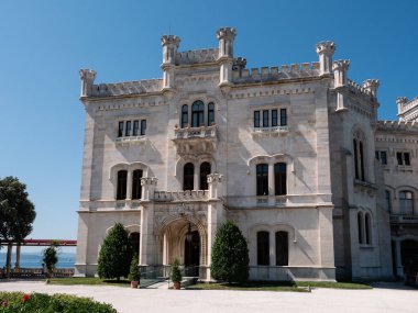 İtalya Grignano 'daki Castello di Miramare Kalesi Dış görünüşü