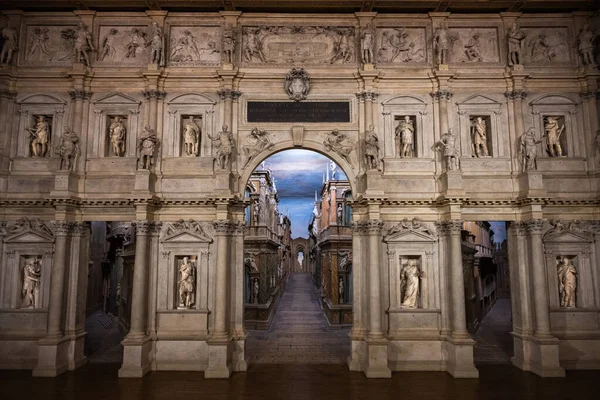 Vicenza Olaszország Augusztus 2022 Teatro Olimpico Vagy Olympic Theater Interior — Stock Fotó