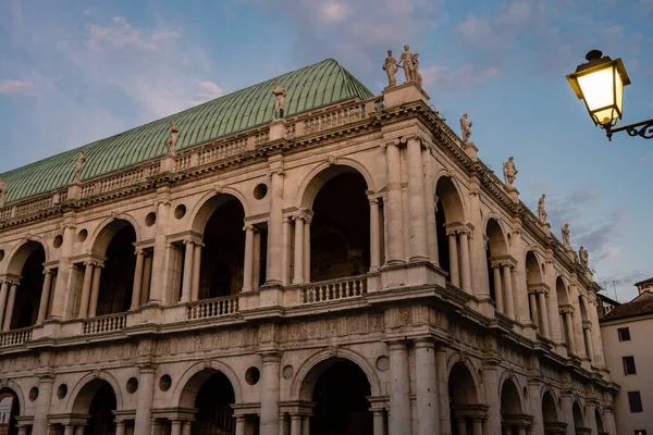 Basílica Palladiana Vicenza Itália Noite Anoitecer Também Chamada Palazzo Della — Fotografia de Stock