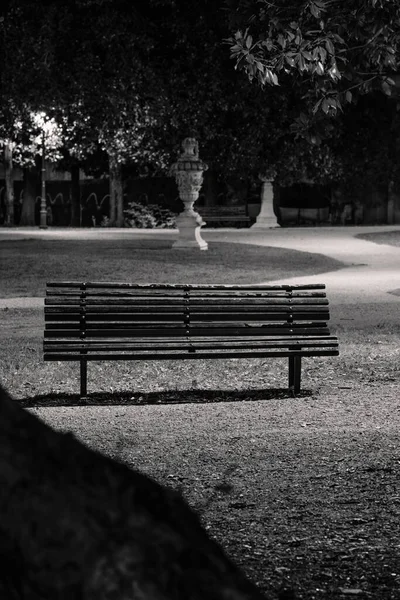 Giardino Salvi Garden Veya Vicenza Talya Park Bench Ile Siyah — Stok fotoğraf