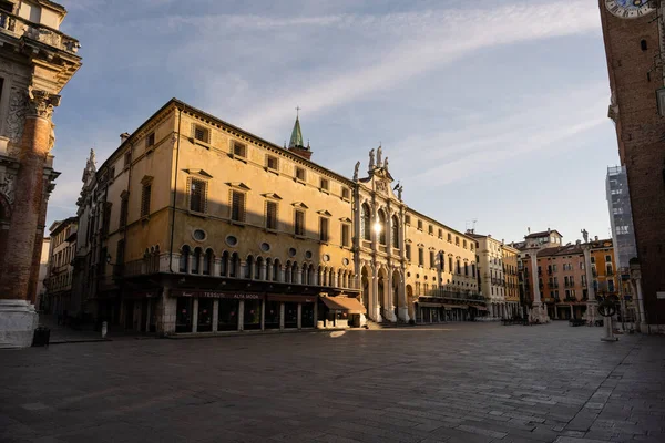 Vicenza Itália Agosto 2022 Palácio Monte Pieta Praça Piazza Dei — Fotografia de Stock
