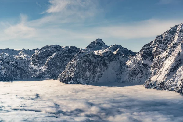 Widok Góry Zimie Alpami Środku — Zdjęcie stockowe
