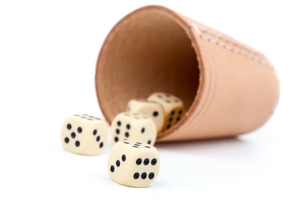 The game of dice, on white background — Stock Photo, Image