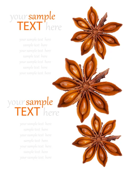 Whole Star Anise isolated on white background, with copy space — Stock Photo, Image