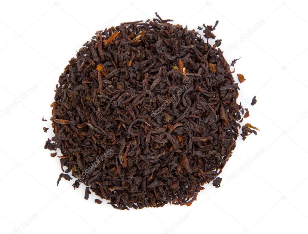 black tea on white background.