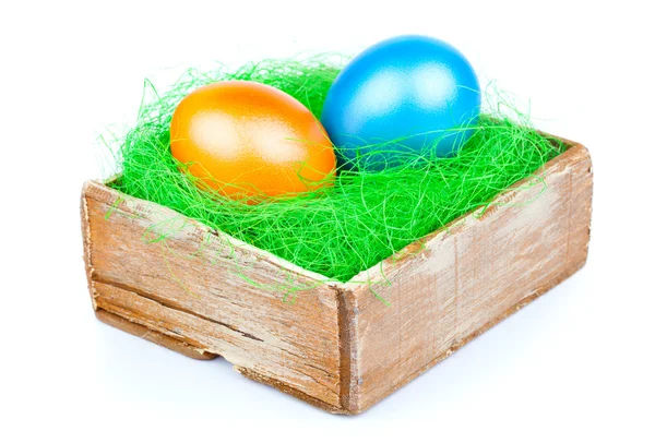 Colorful Easter Eggs on white background — Stock Photo, Image