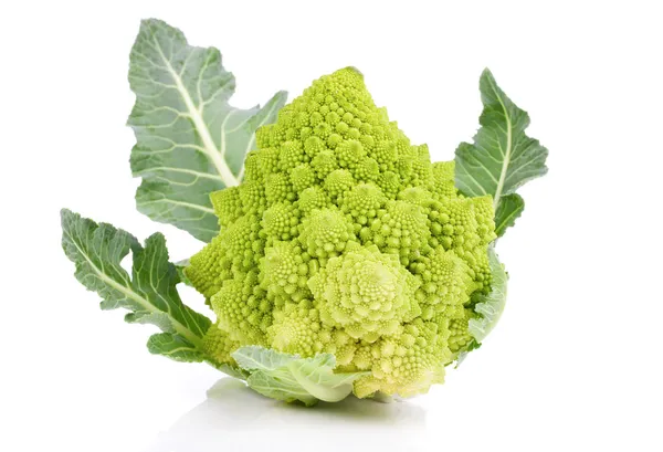 Broccoli rar. Romanesco broccoli varza, izolat pe fundal alb — Fotografie, imagine de stoc