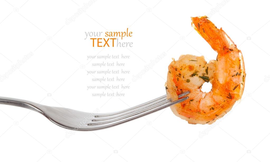 Shrimp Linguine on a fork,