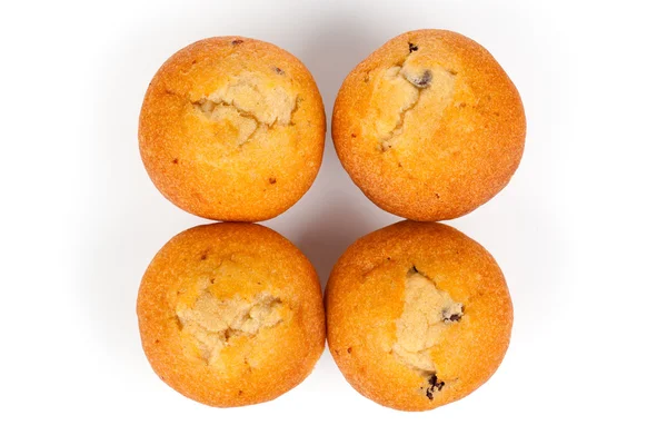 Muffins, geïsoleerd op witte achtergrond — Stockfoto