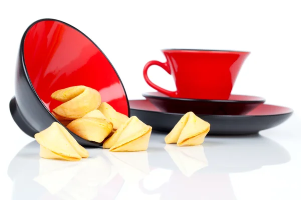 Galletas de la fortuna aisladas sobre fondo blanco — Foto de Stock