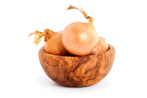 Fresh bulbs of onion on a white background — Stock Photo, Image