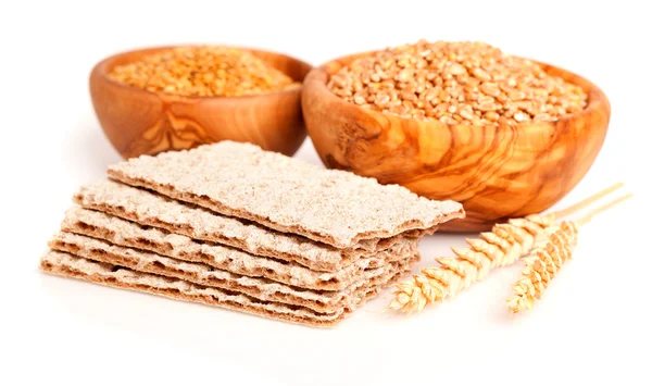 Crispbread with wheat grai — Stock Photo, Image