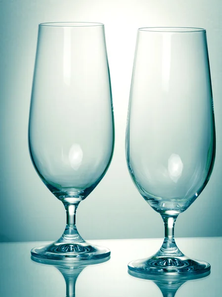 Two empty glasses for the beer — Stock Photo, Image