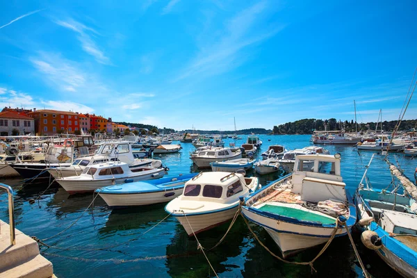 Sejlbåde og lystbåde i en stille havn - Stock-foto