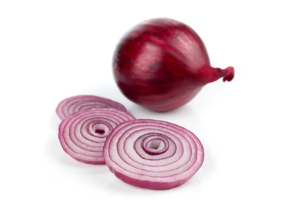 Red onions on a white background, — Stock Photo, Image
