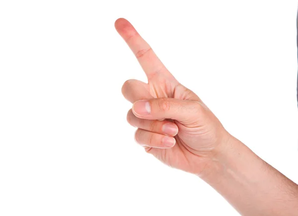 Man's hand, index finger. isolated on white background — Stock Photo, Image