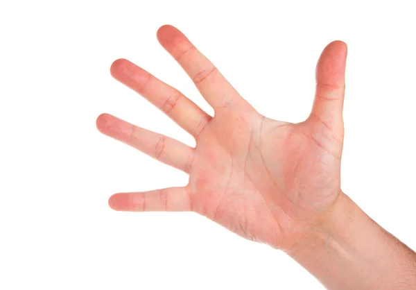 Hand symbol that means five on white background — Stock Photo, Image