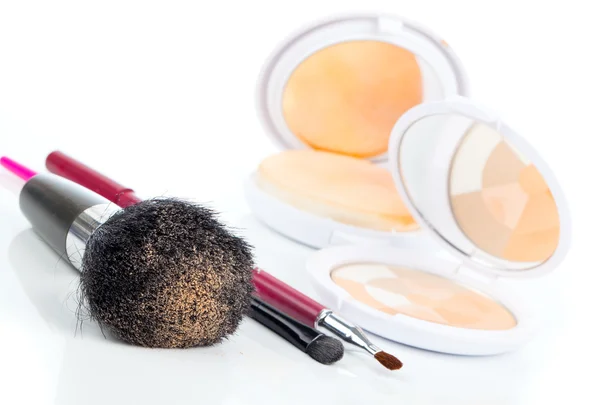 Brosse de maquillage et cosmétiques — Photo